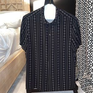 Mens medium express short sleeve button down shirt